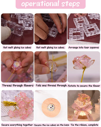 DIY Rose Flower Ice Cube Night Light