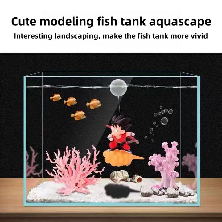 Son Goku/Tao Pai Pai Fish tank landscaping decorations Floating creative pieces