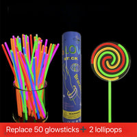 2 lollipops + 50 glow sticks (replacement pack)