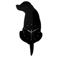 Jet Black Pup Clock