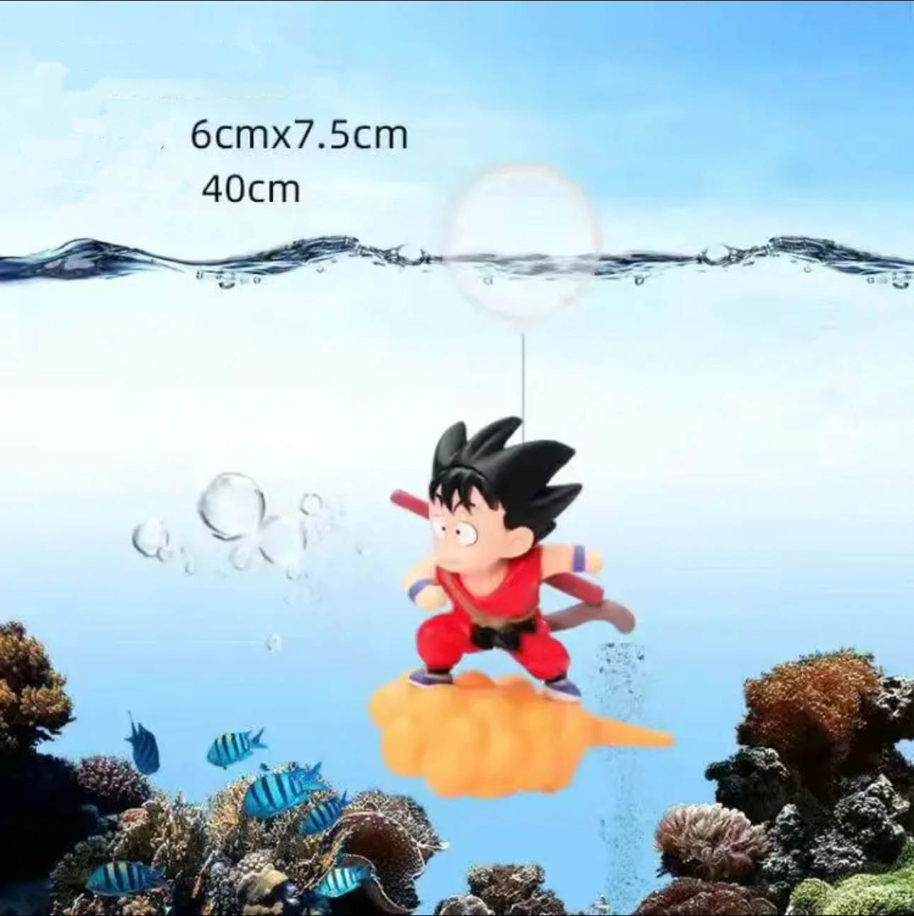 Son Goku/Tao Pai Pai Fish tank landscaping decorations Floating creative pieces